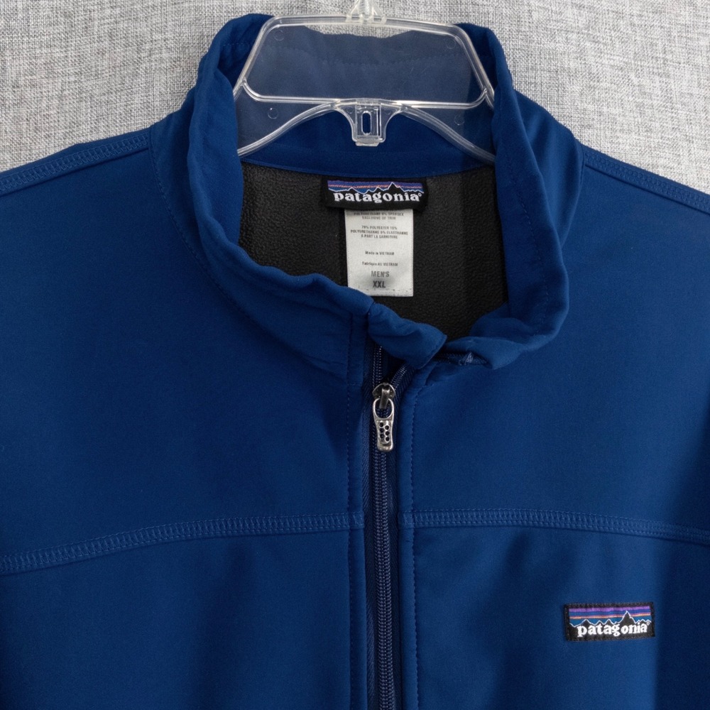 Patagonia Windproof Insulator Jacket Men XXL Blue Softshell Full Zip Fleece Line